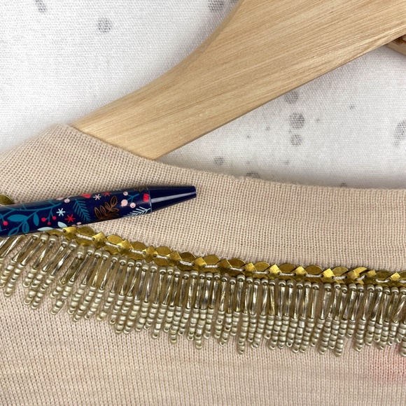 Tory Burch Embellished Merino Wool Dove Tunic Sweater M - Picture 8 of 12